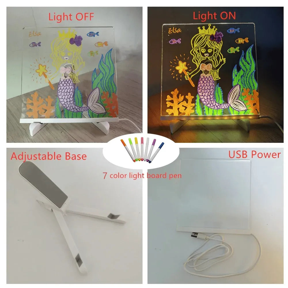 LED Memo Magic Board With 12 pen